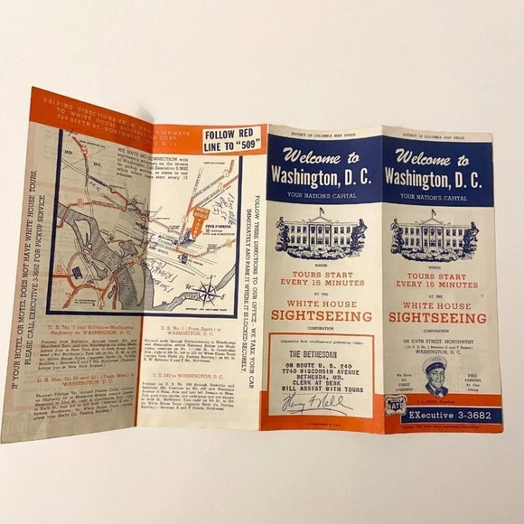 Vintage Washington DC Franklin Hotel Whatcom Sightseeing Brochures  Pamphlets - Picture 12 of 12